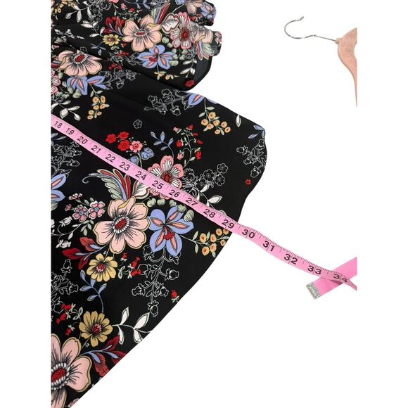 Zac & Rachel Plus Size Chiffon Black Floral Belle Sleeve Top Womens 2XL - Picture 7 of 7